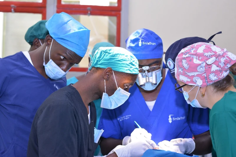 A smile is the universal welcome. Every child deserves a chance to smile. The reconstruction team just completed a cleft lip repair on a 3-month-old baby born with a congenital cleft lip and palate. Thanks to the expertise of Dr. Martin Tungotyo and Dr. Timothy Mujyanama, this little one has a brand-new start in life